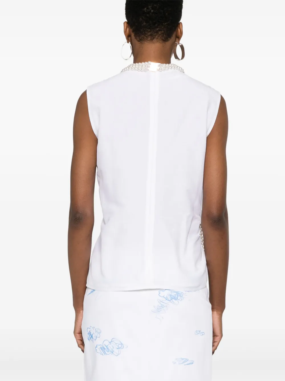 Moschino Tanktop met imitatieparel Wit