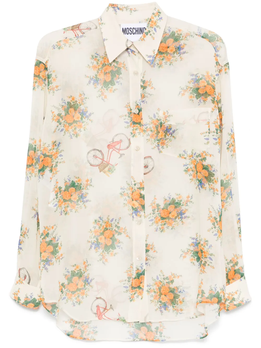 Moschino Blouse met bloemenprint Beige