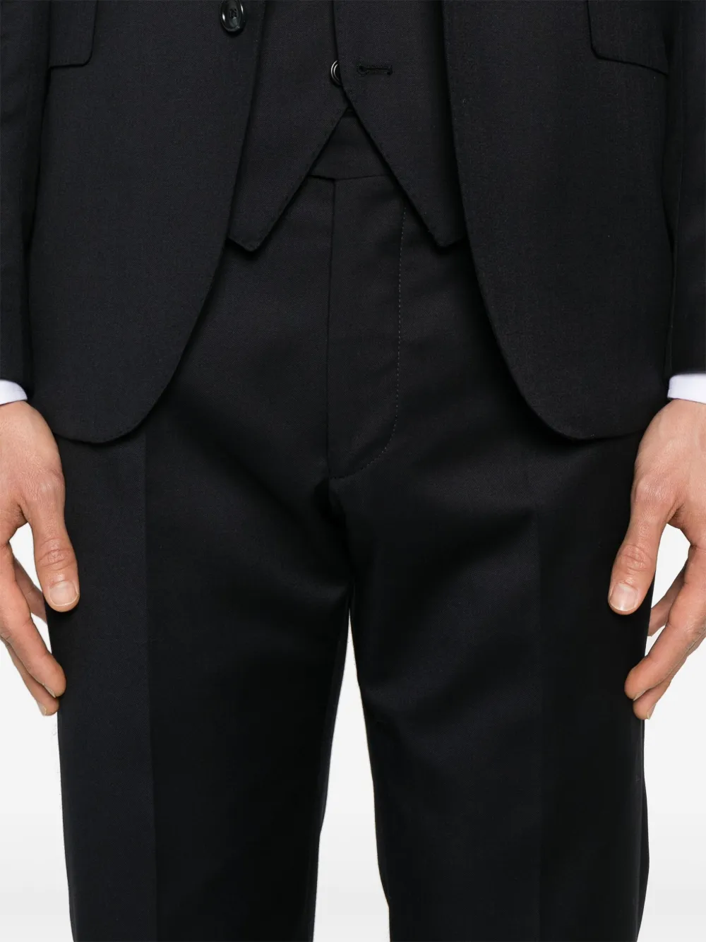 Tagliatore Napoli Wool Suit With English Rear Vents In Schwarz
