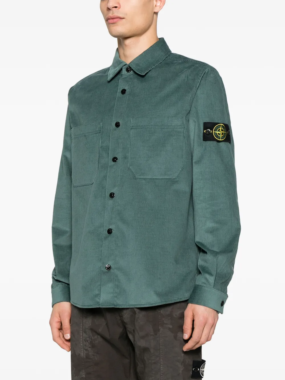 Stone Island Shirtjack met Compass-logopatch Groen