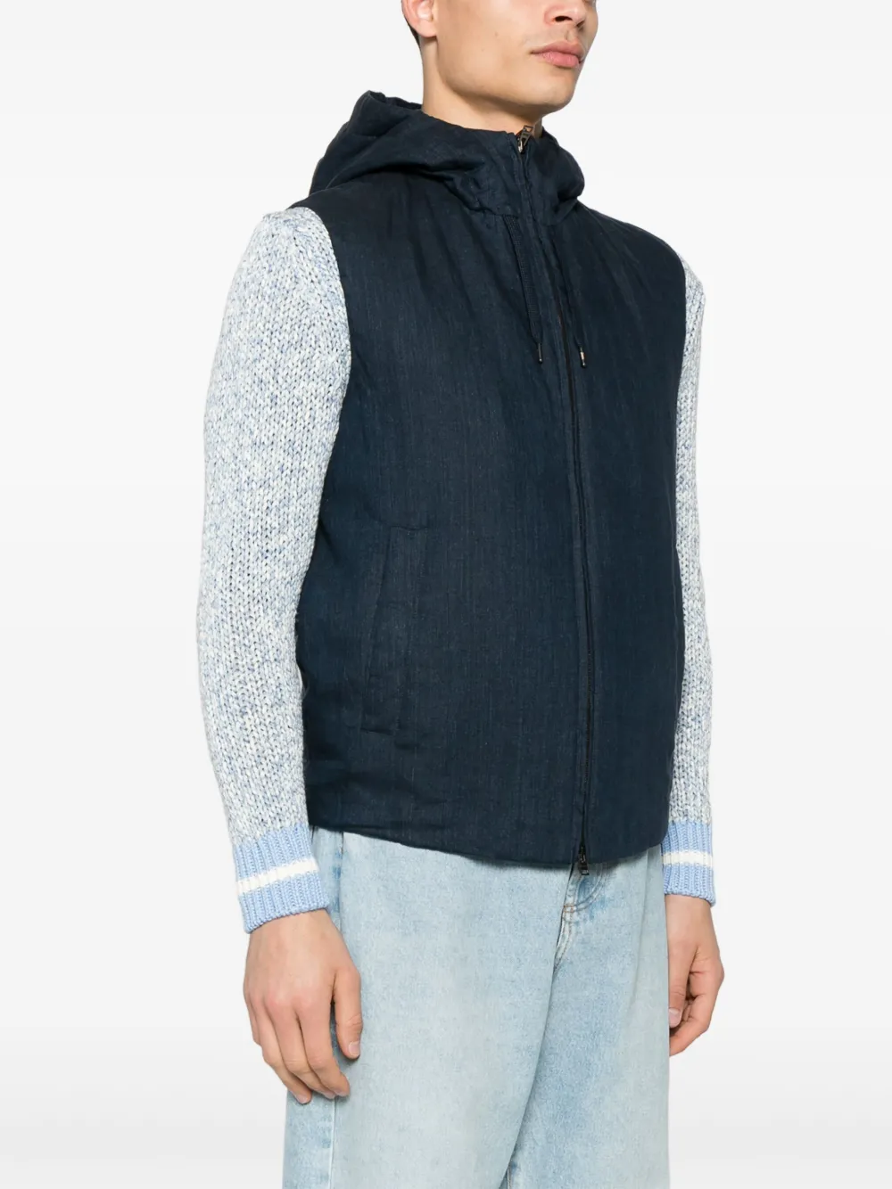Herno Linnen gilet Blauw