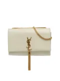 Saint Laurent Pre-Owned 2020 Medium Grain de Poudre Monogram Kate Tassel crossbody bag - White