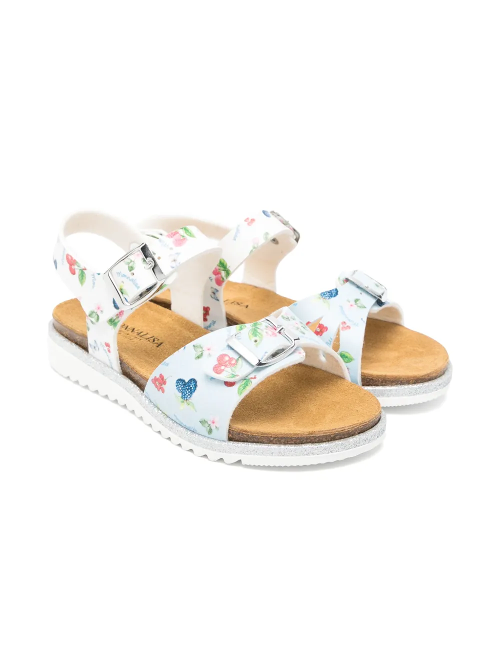 Monnalisa fruit-print sandals Blue