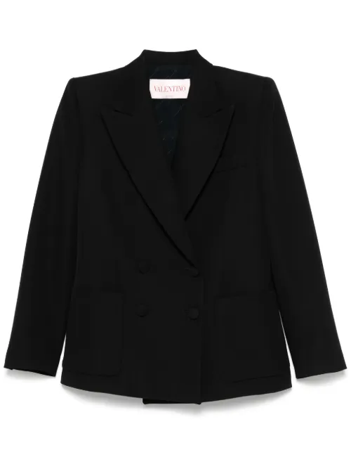 Blazer en laine vierge à simple boutonnage - Valentino Garavani - Modalova