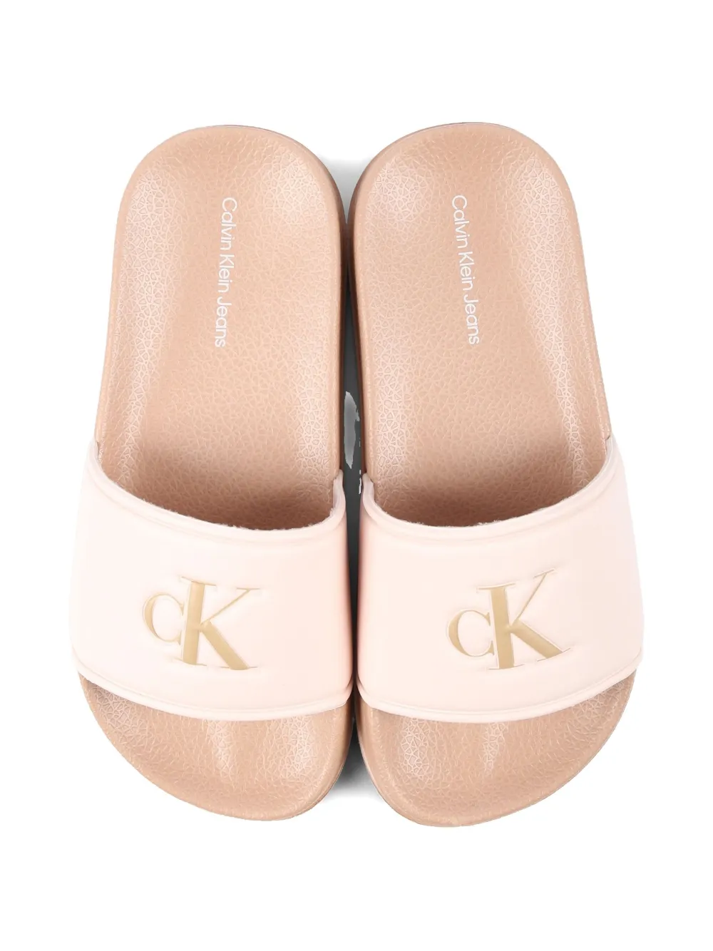 Calvin Klein Logo-embossed Slides In Pink