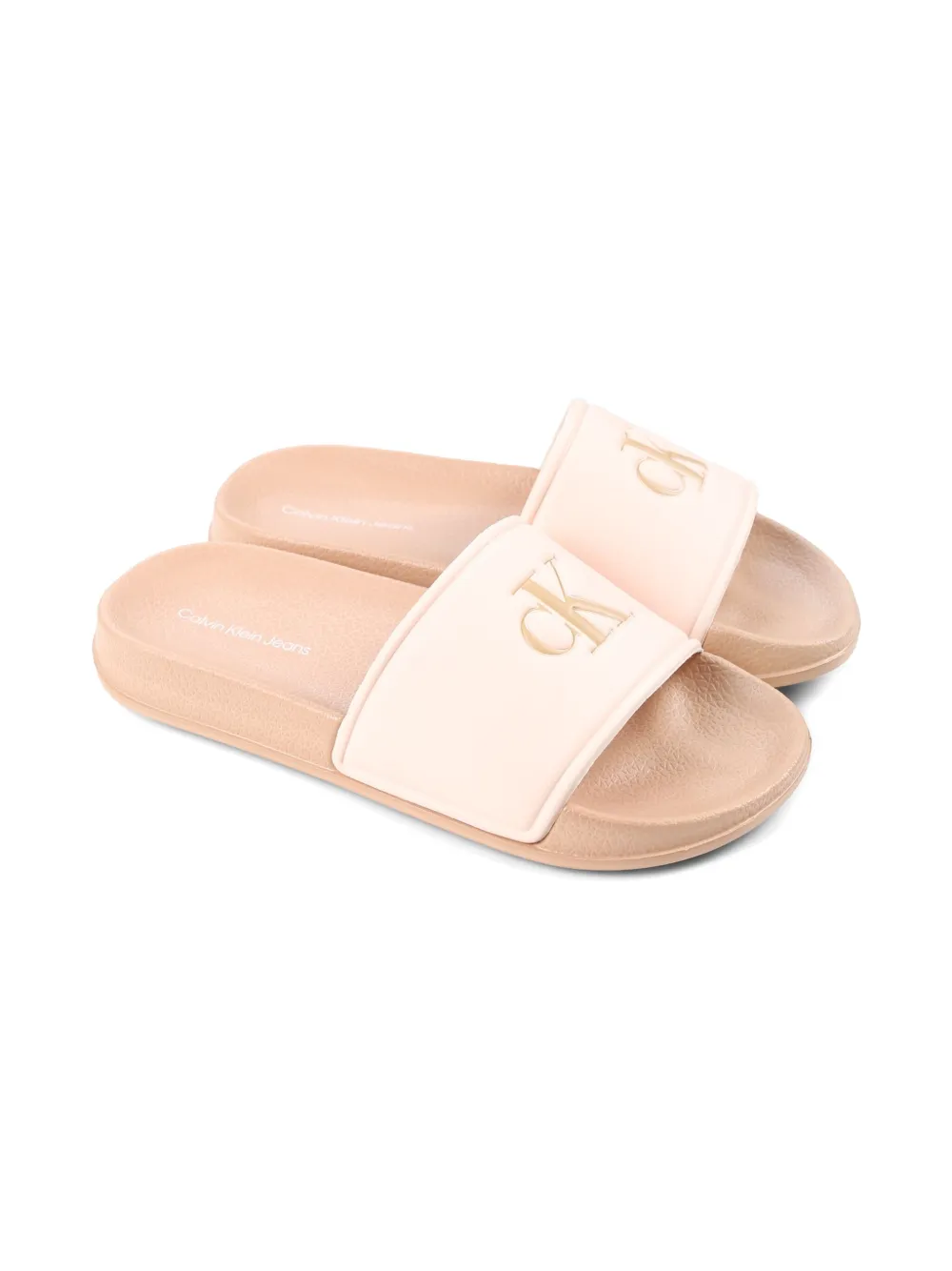 Calvin Klein Kids logo-embossed slides Pink