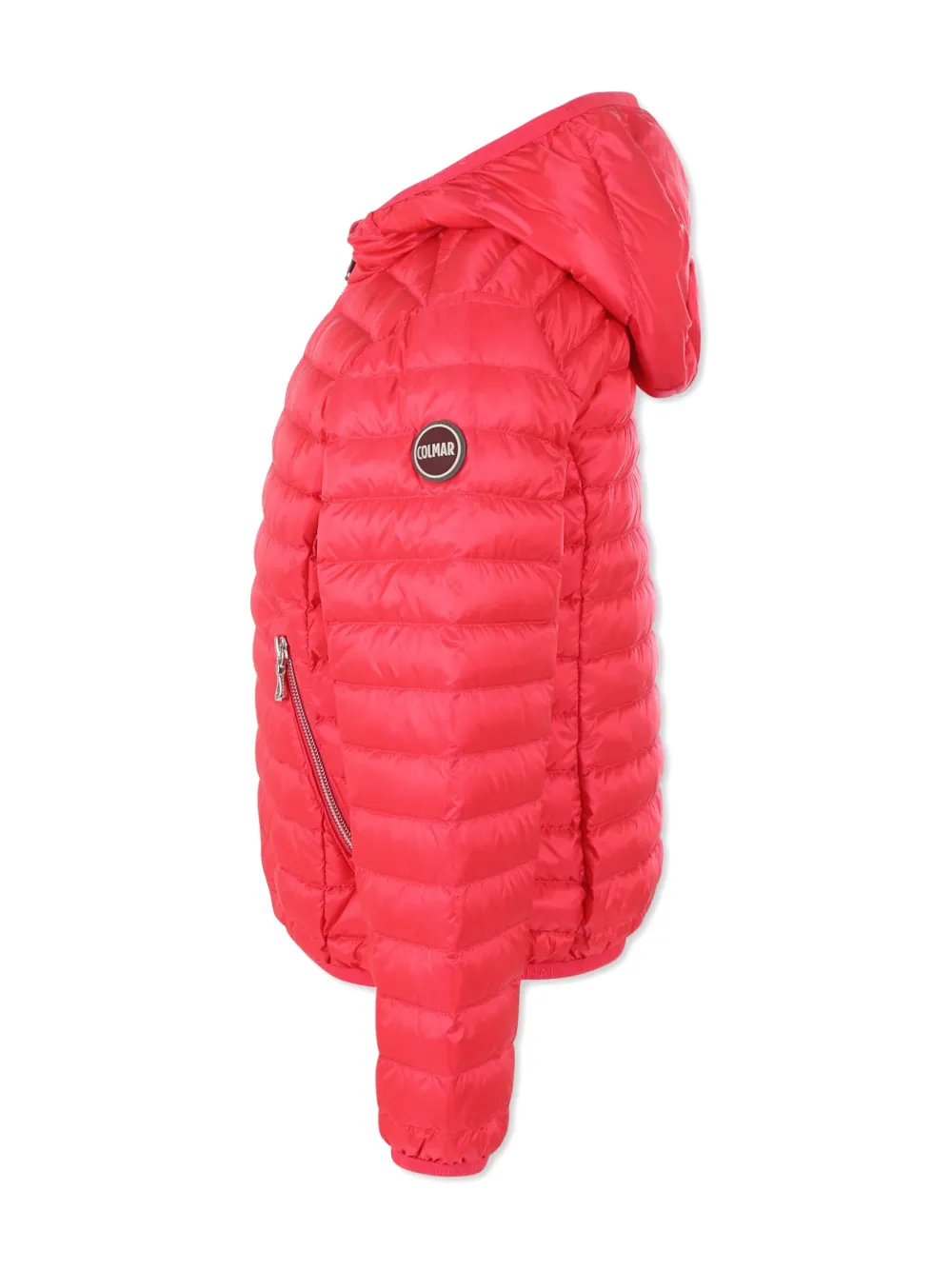 Colmar Fuchsia Down Jacket For Girl With Logo In Red