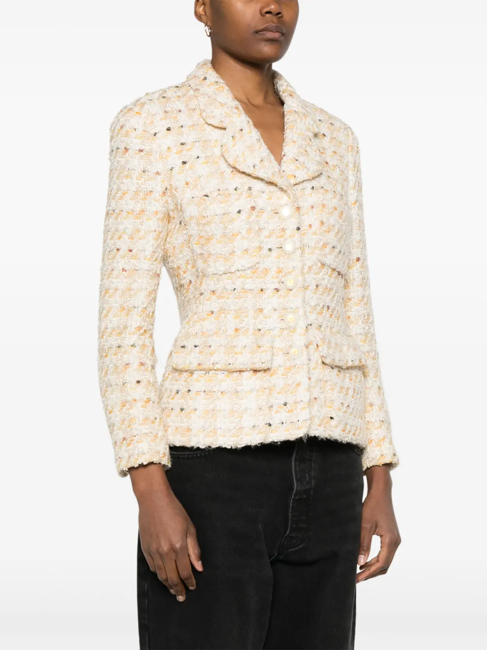 Pre-owned Chanel Tweed Jacket In Yellow