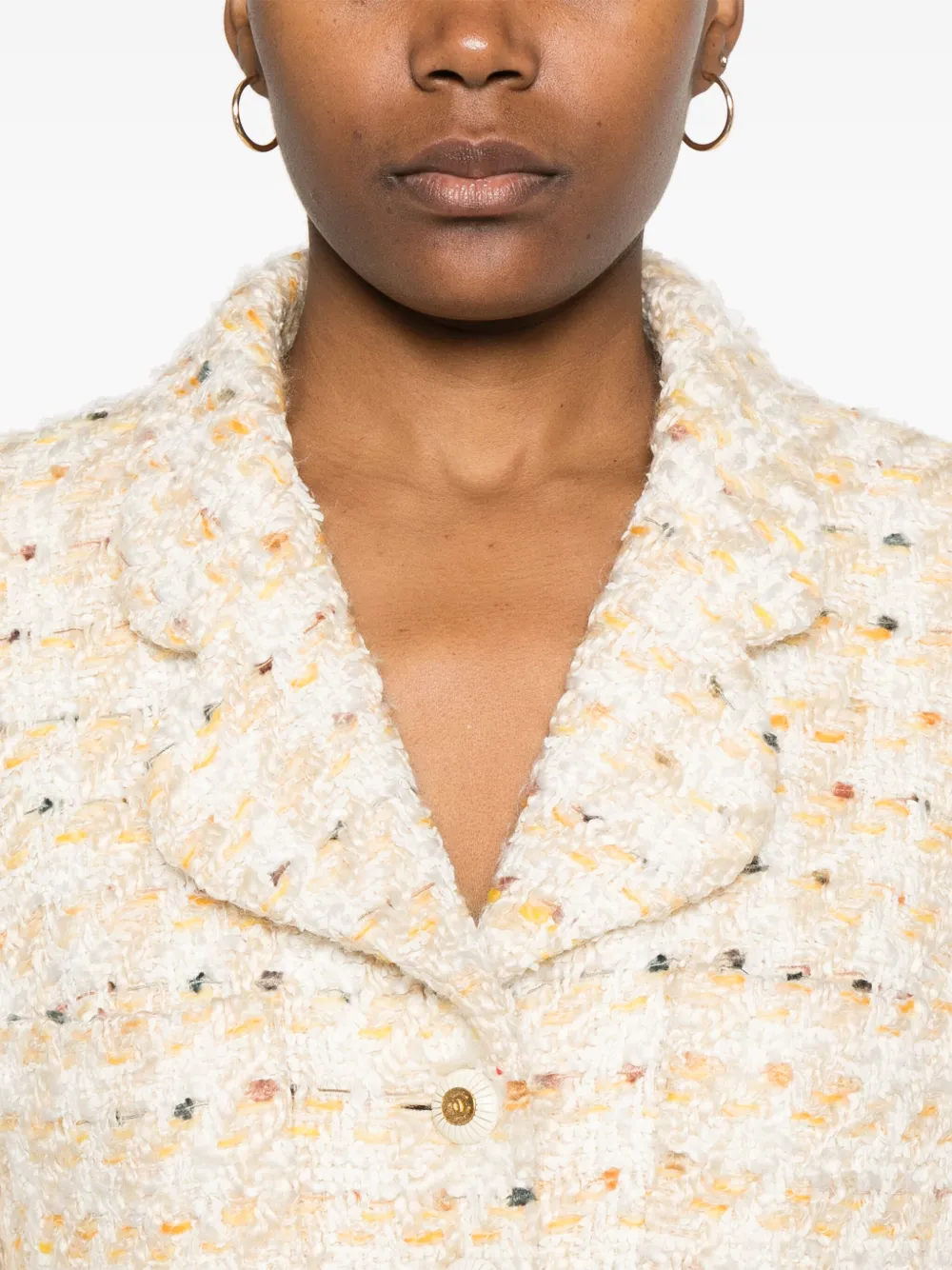 Pre-owned Chanel Tweed Jacket In Yellow