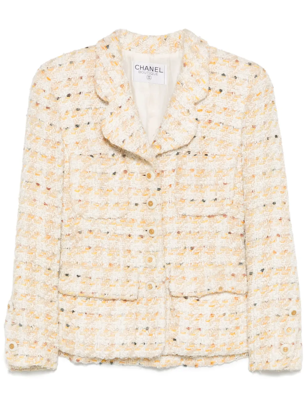 Pre-owned Chanel Tweed Jacket In Yellow