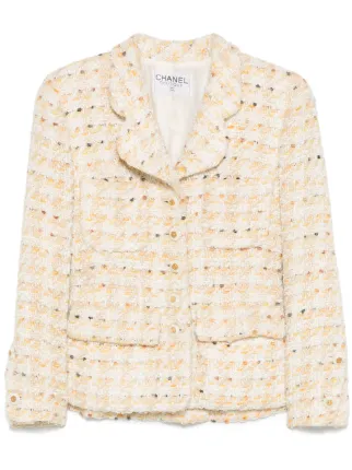 CHANEL Pre-Owned ツイード ジャケット | イエロー | FARFETCH JP