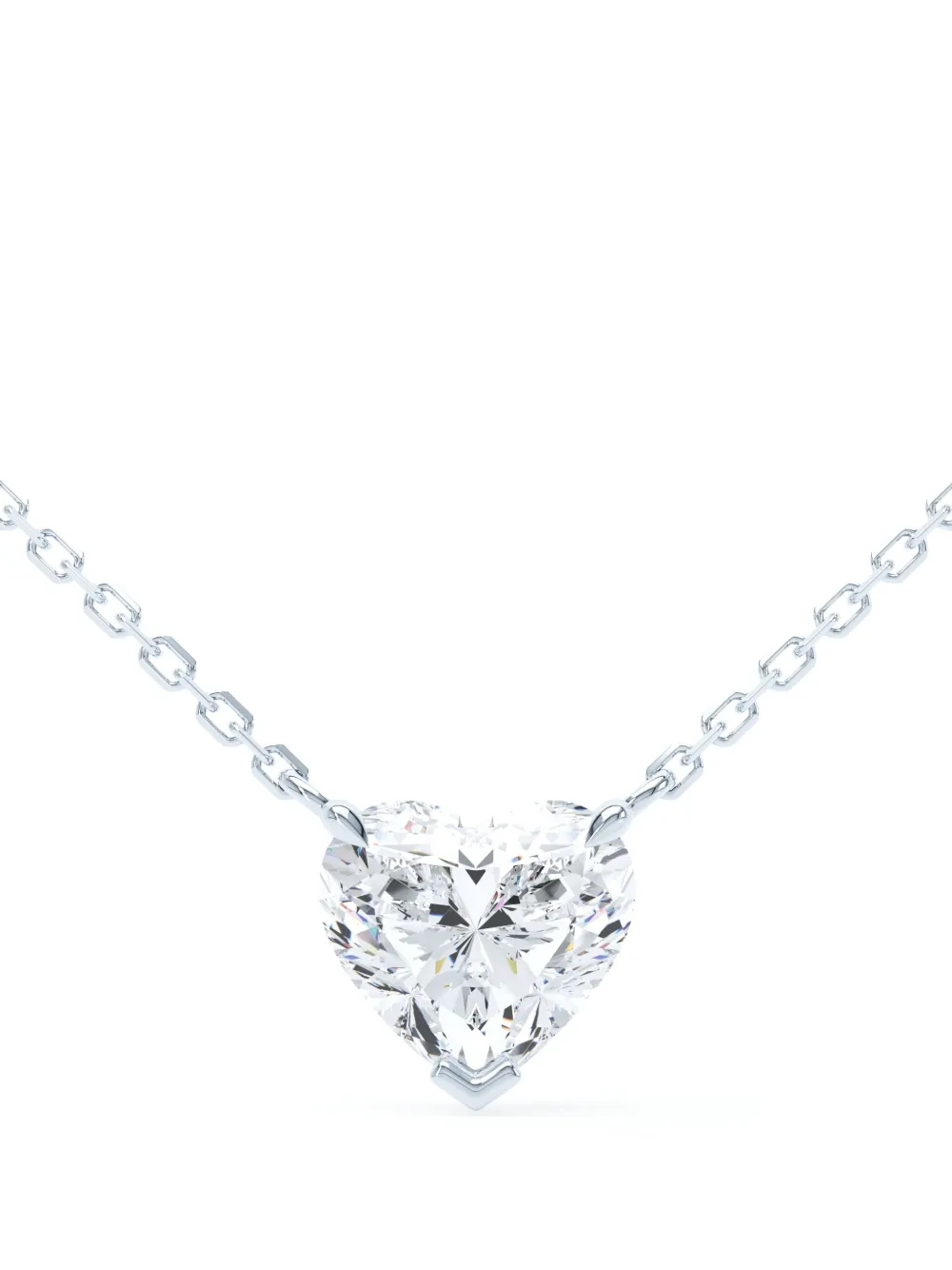 LOEV  18kt Floating Heart Halskette aus recyceltem Weißgold mit Diamant | Silber | Image 1