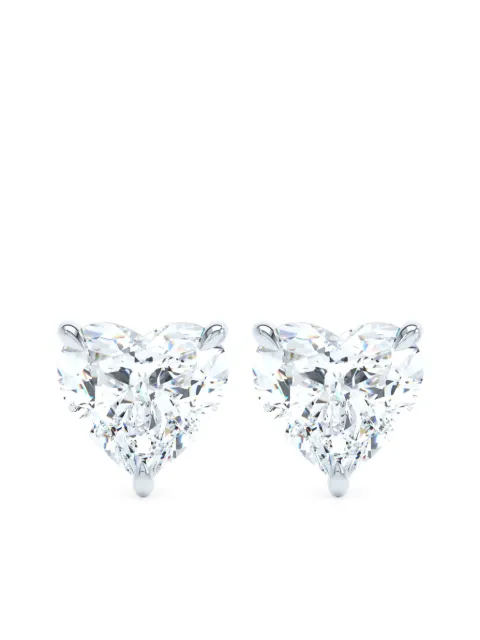LOEV  18kt recycled white gold The Heart stud earrings