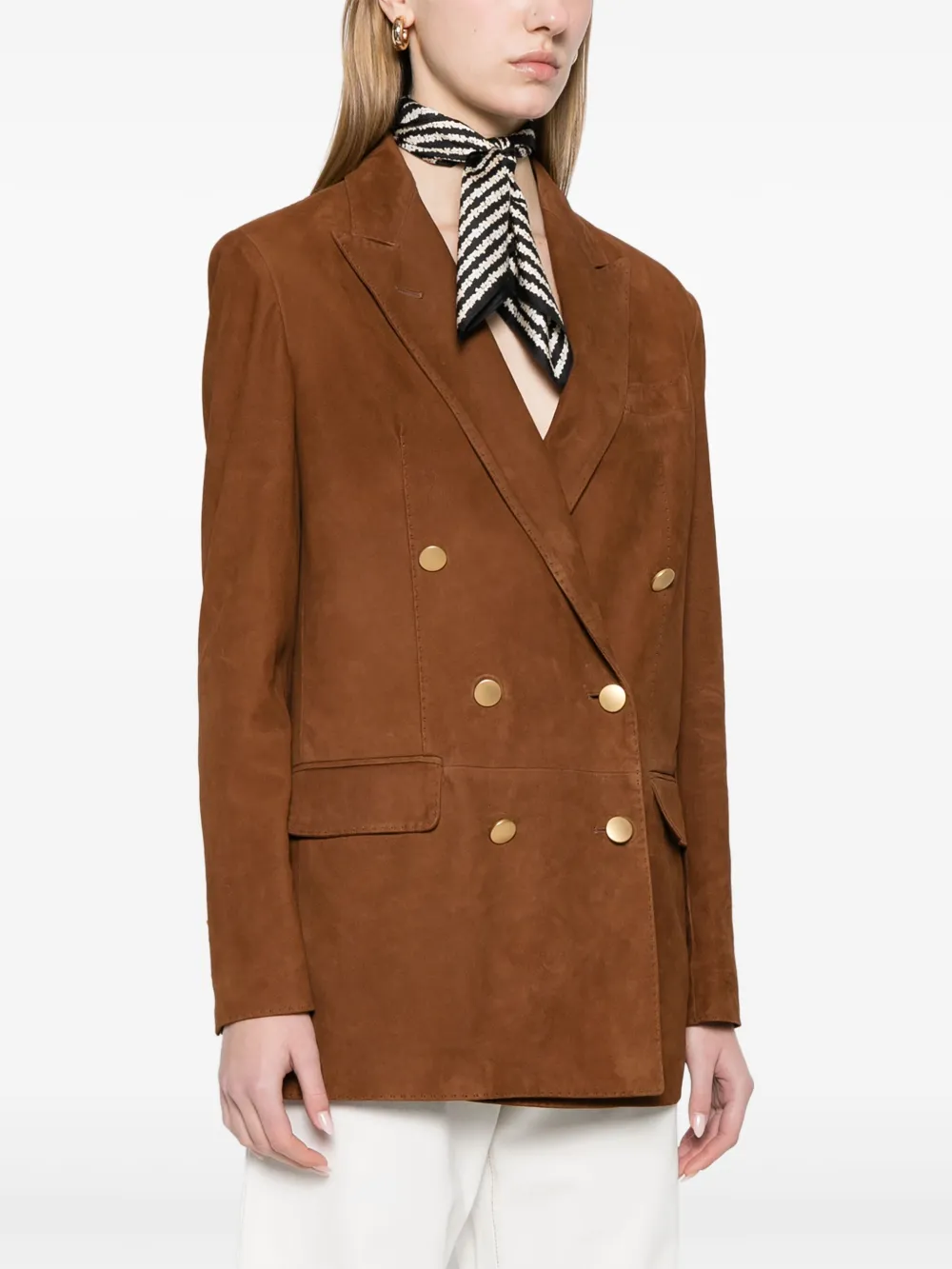 Tagliatore Josie Double-breasted Tailored Jacket In Brown