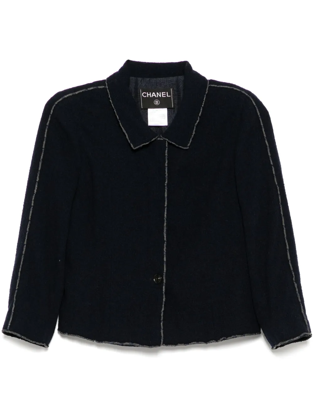 CHANEL Pre-Owned frayed jacket | Blue | Image 1