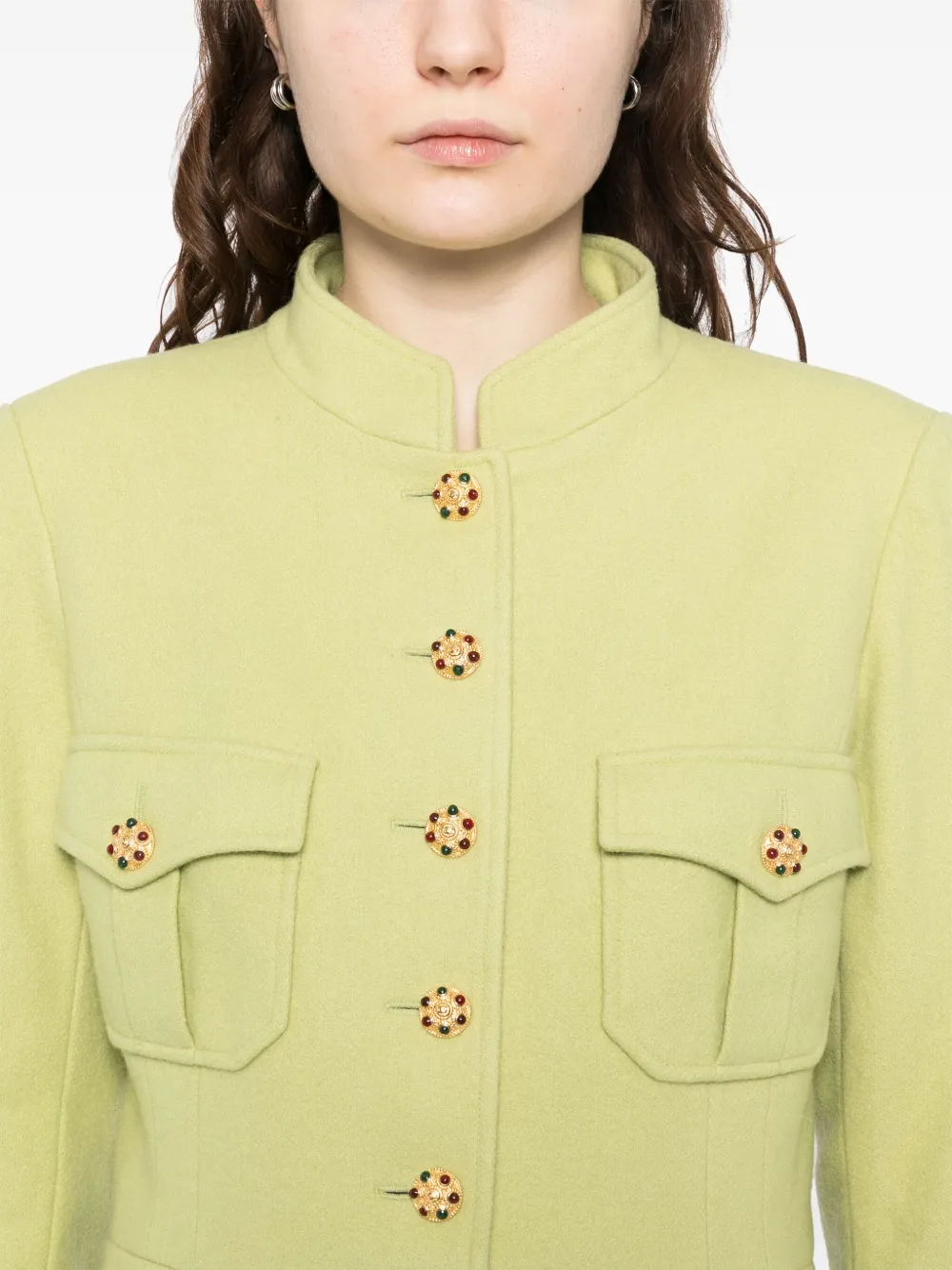 Pre-owned Chanel Wool Jacket In Green