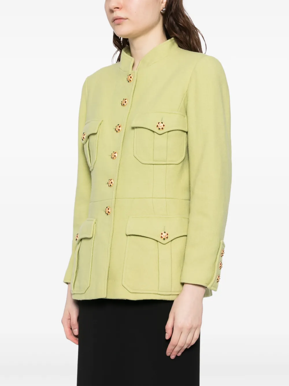 Pre-owned Chanel Wool Jacket In Green