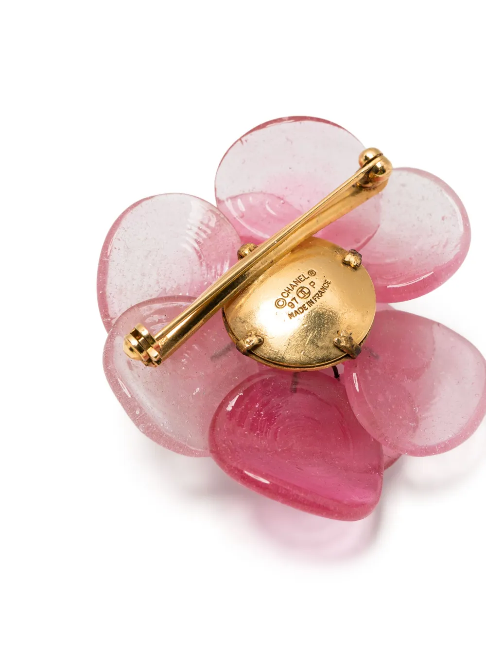 Pre-owned Chanel Camellia Brooch In Pink