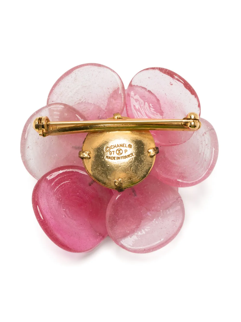 Pre-owned Chanel Camellia Brooch In Pink