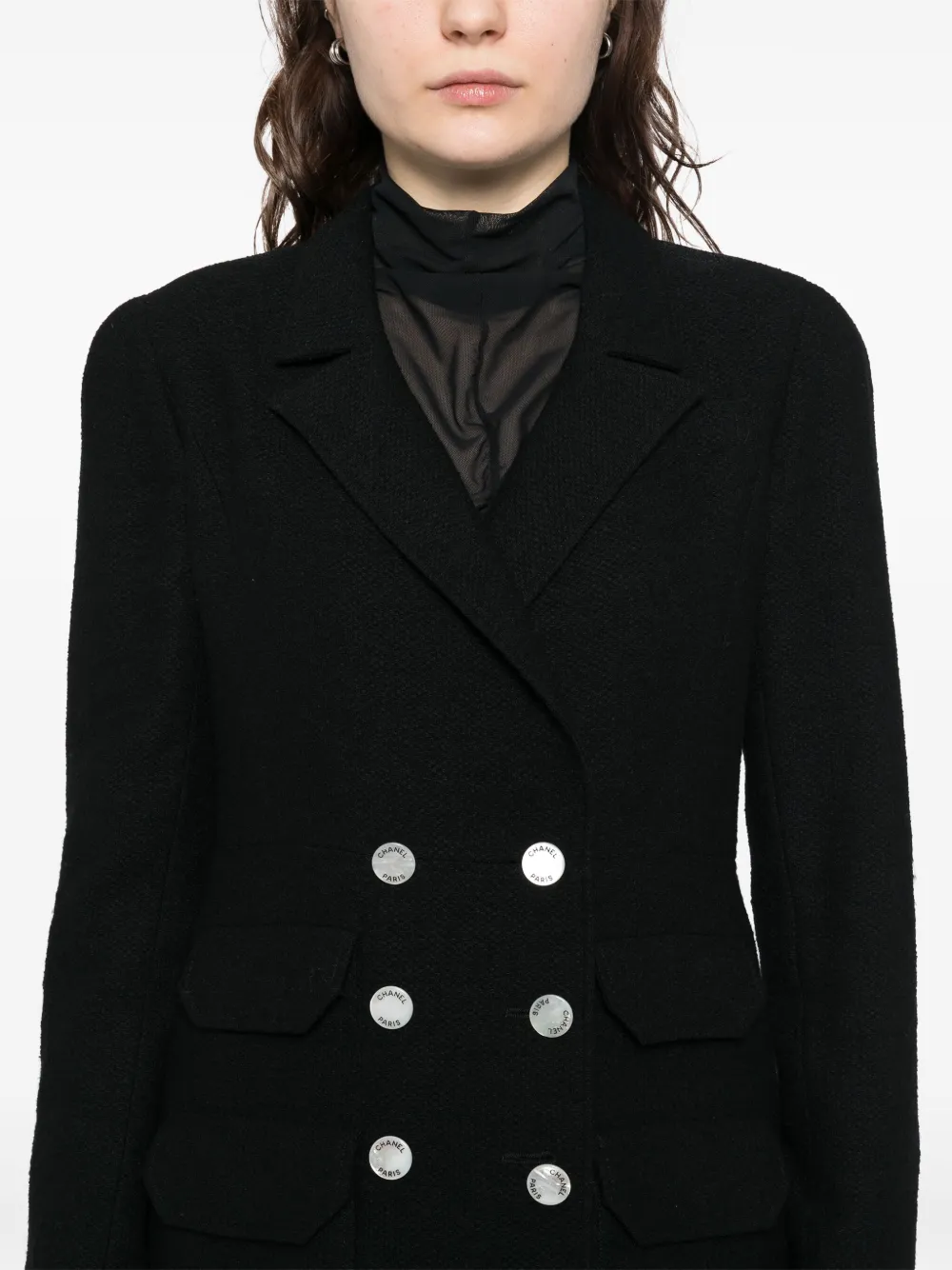 Pre-owned Chanel Double-breasted Blazer In Black