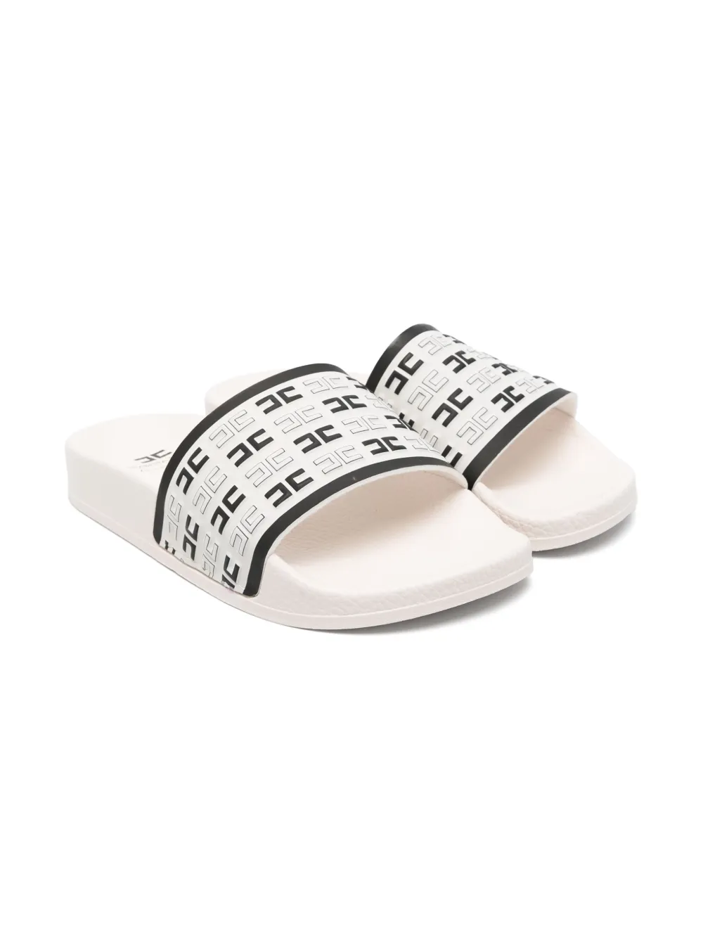 Elisabetta Franchi La Mia Bambina monogram-pattern flip-flops Neutrals