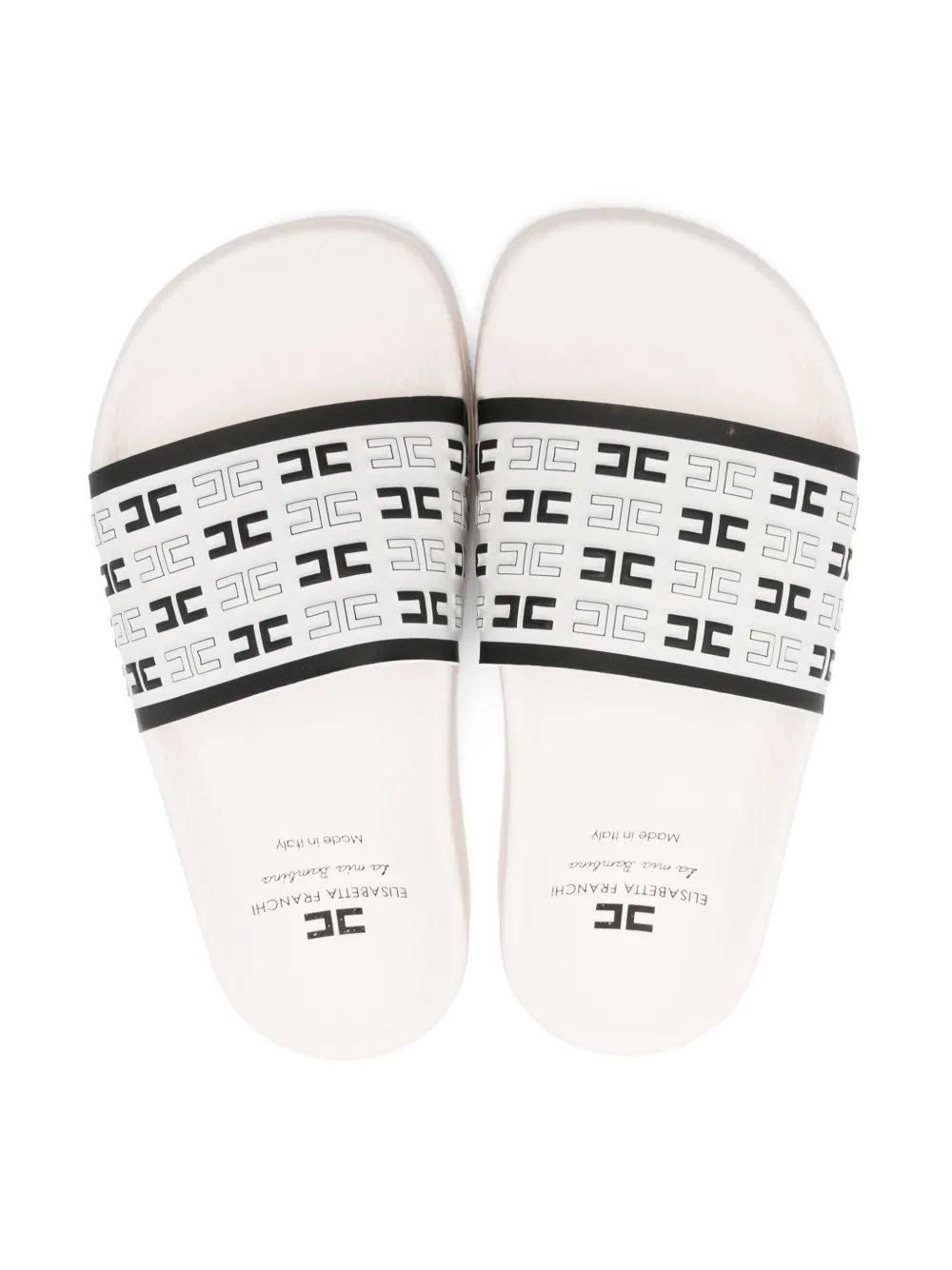 Elisabetta Franchi La Mia Bambina monogram-pattern flip-flops Neutrals