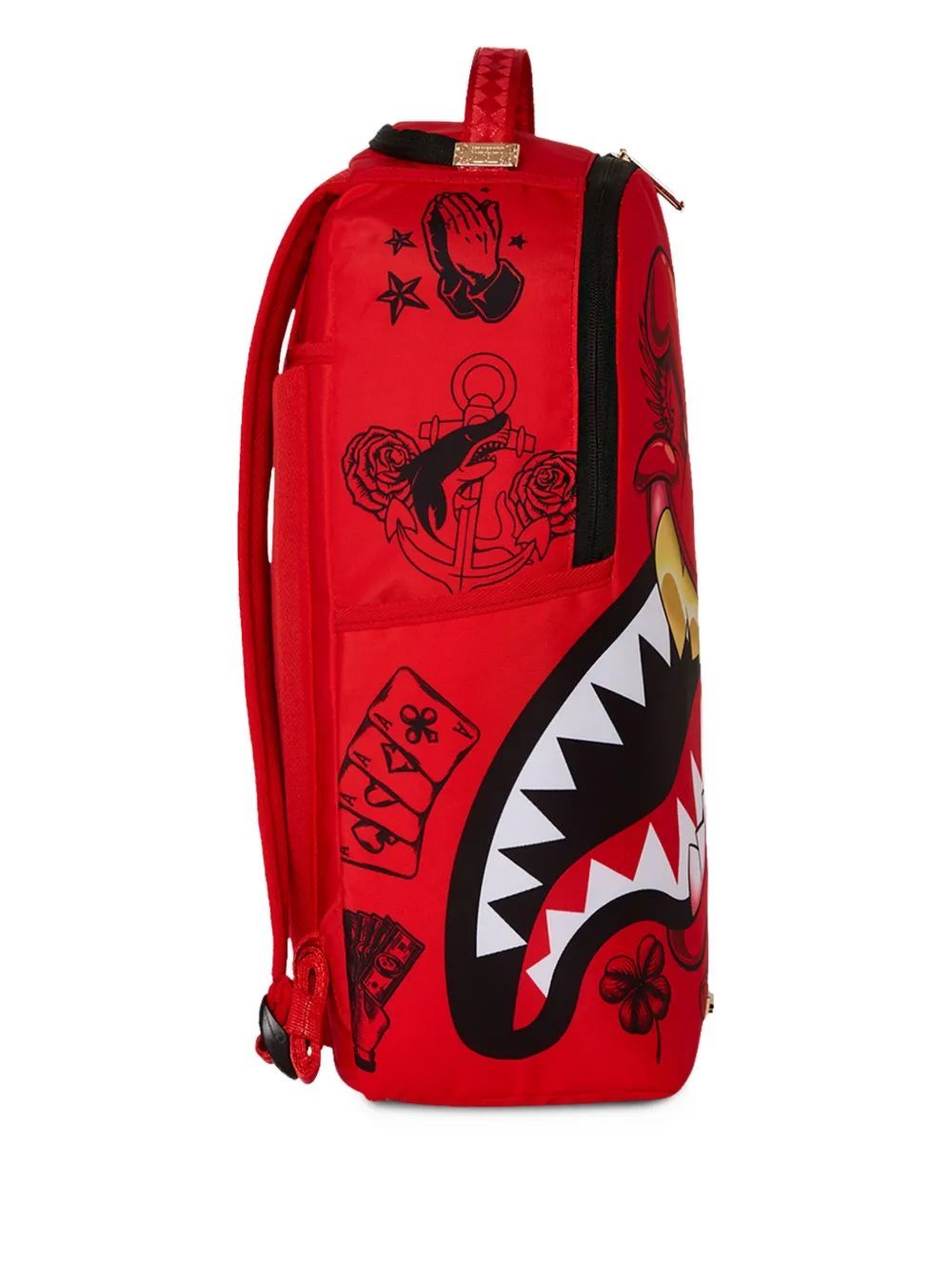 sprayground kid Diablo Big Mean Shark Bite rugzak Rood