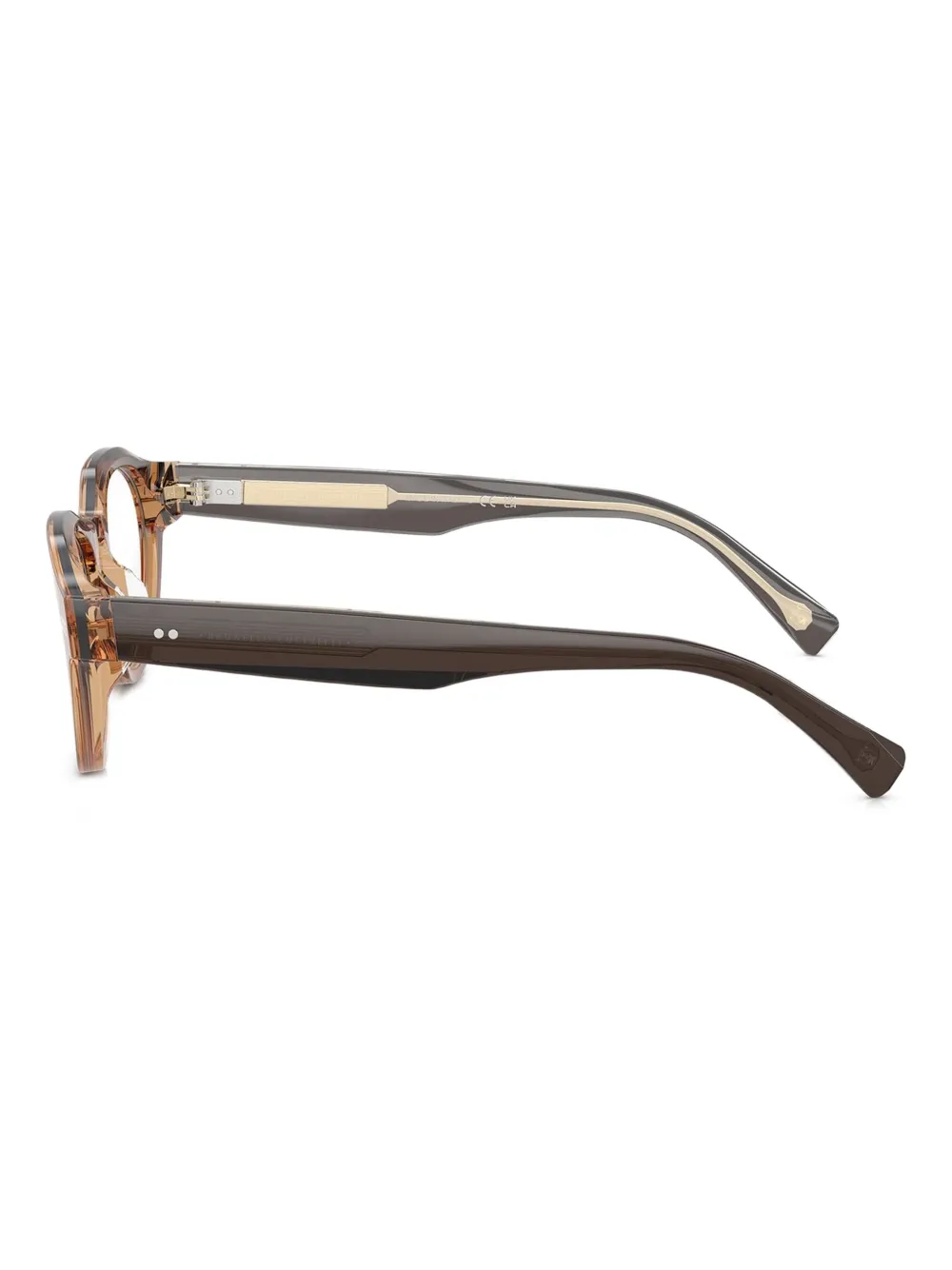 Brunello Cucinelli Bril met rond montuur Bruin