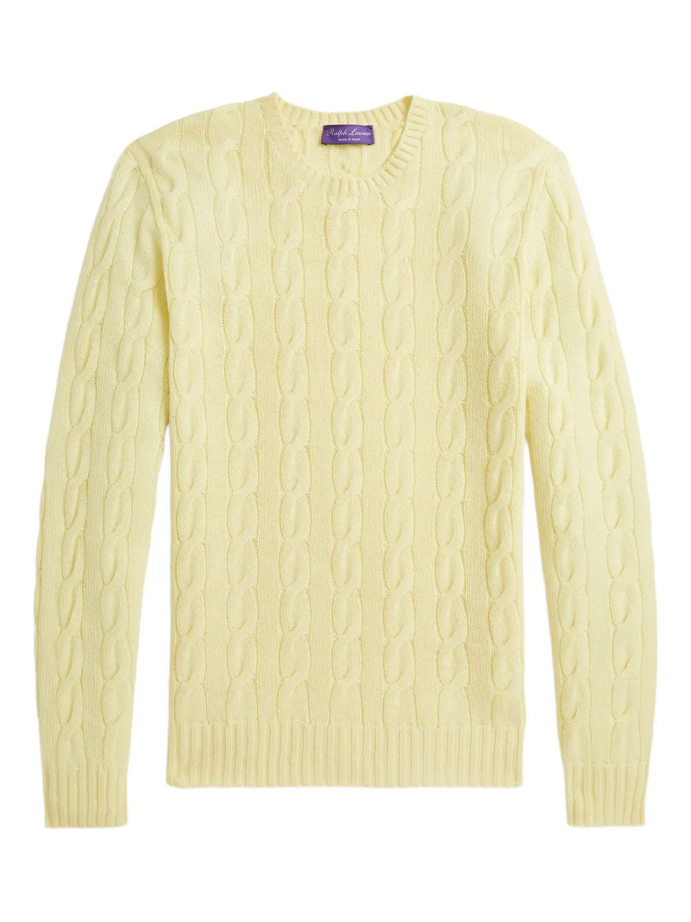 Ralph Lauren Purple Label Kabelgebreide trui Geel