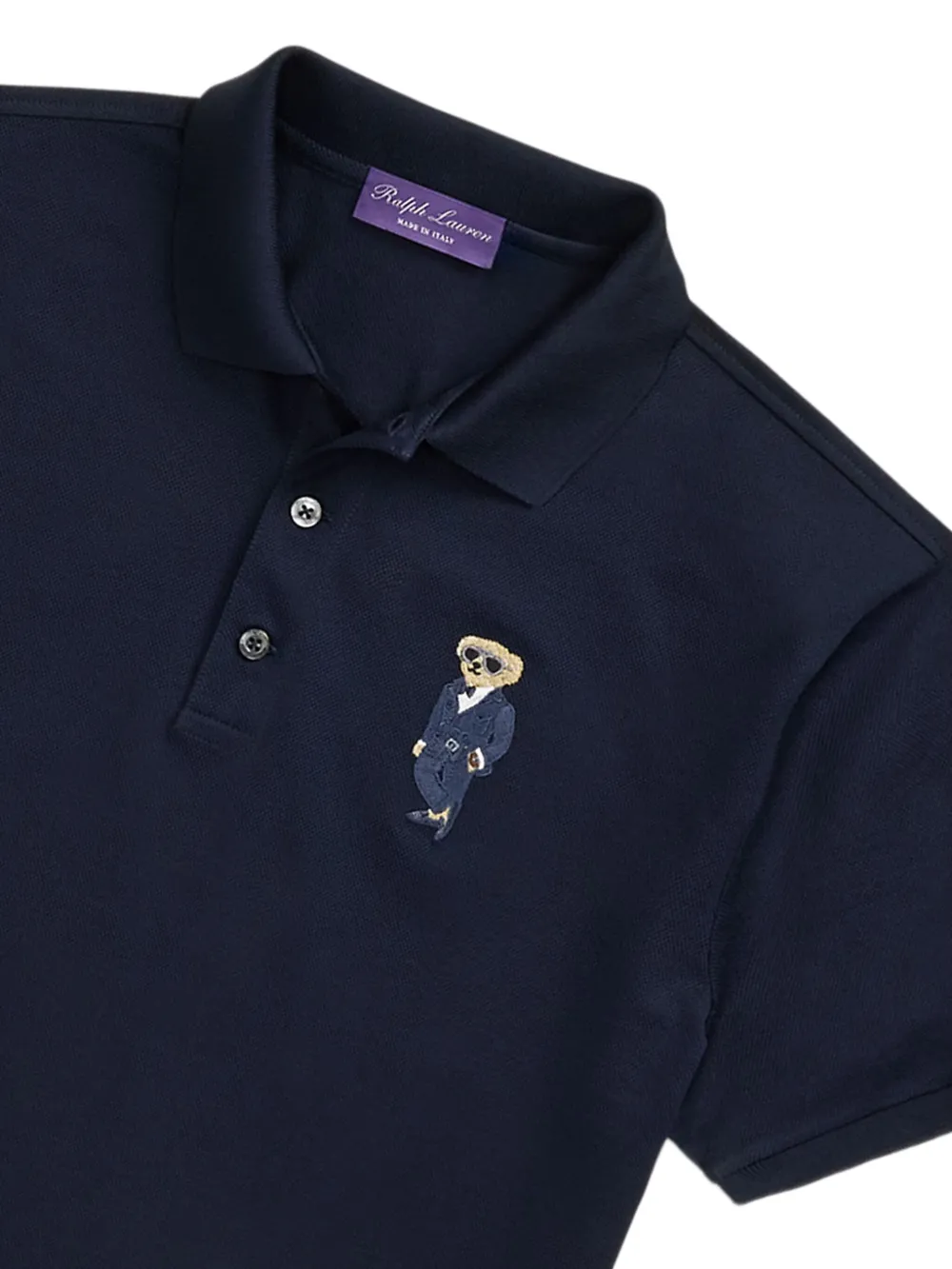 Ralph Lauren Purple Label embroidered-logo polo shirt - Blauw
