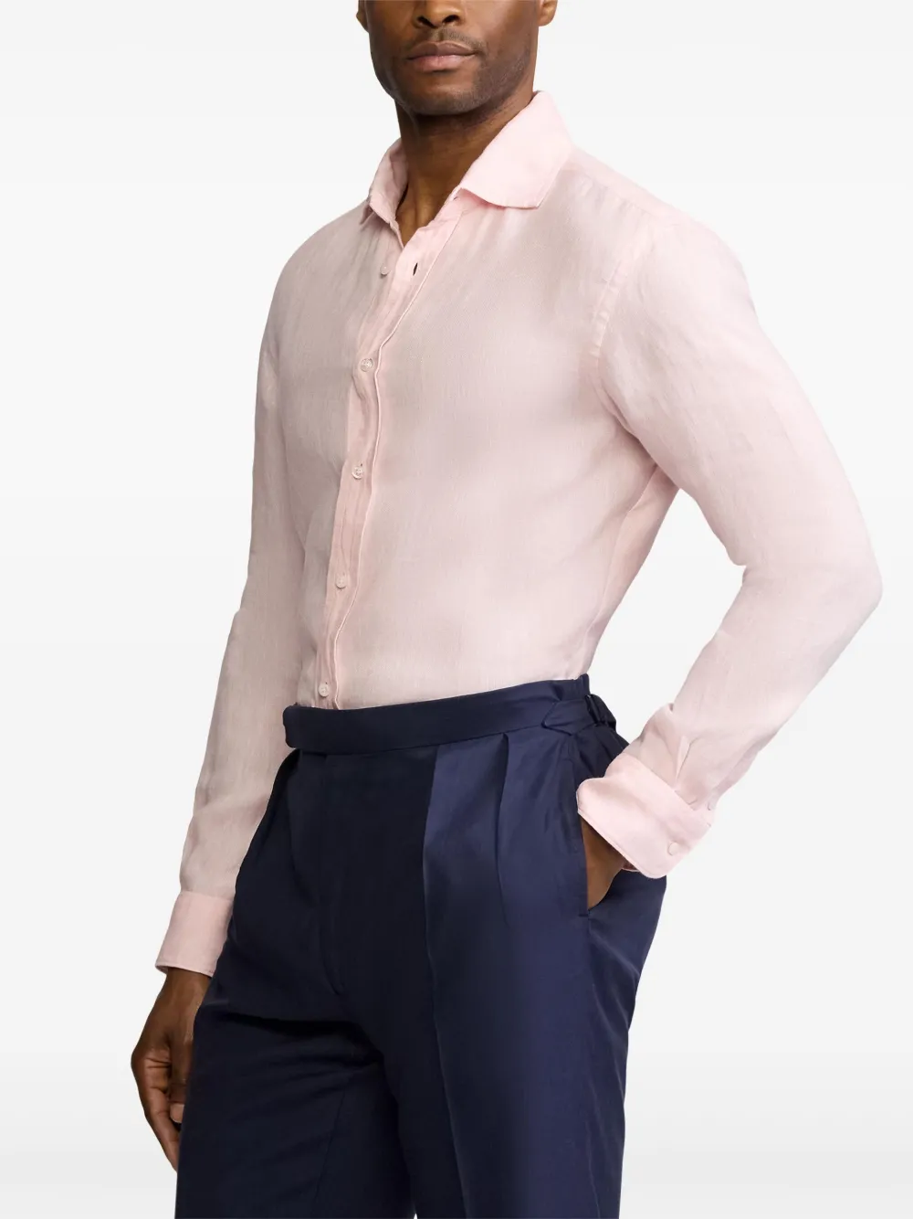 Ralph Lauren Purple Label Linnen overhemd Roze