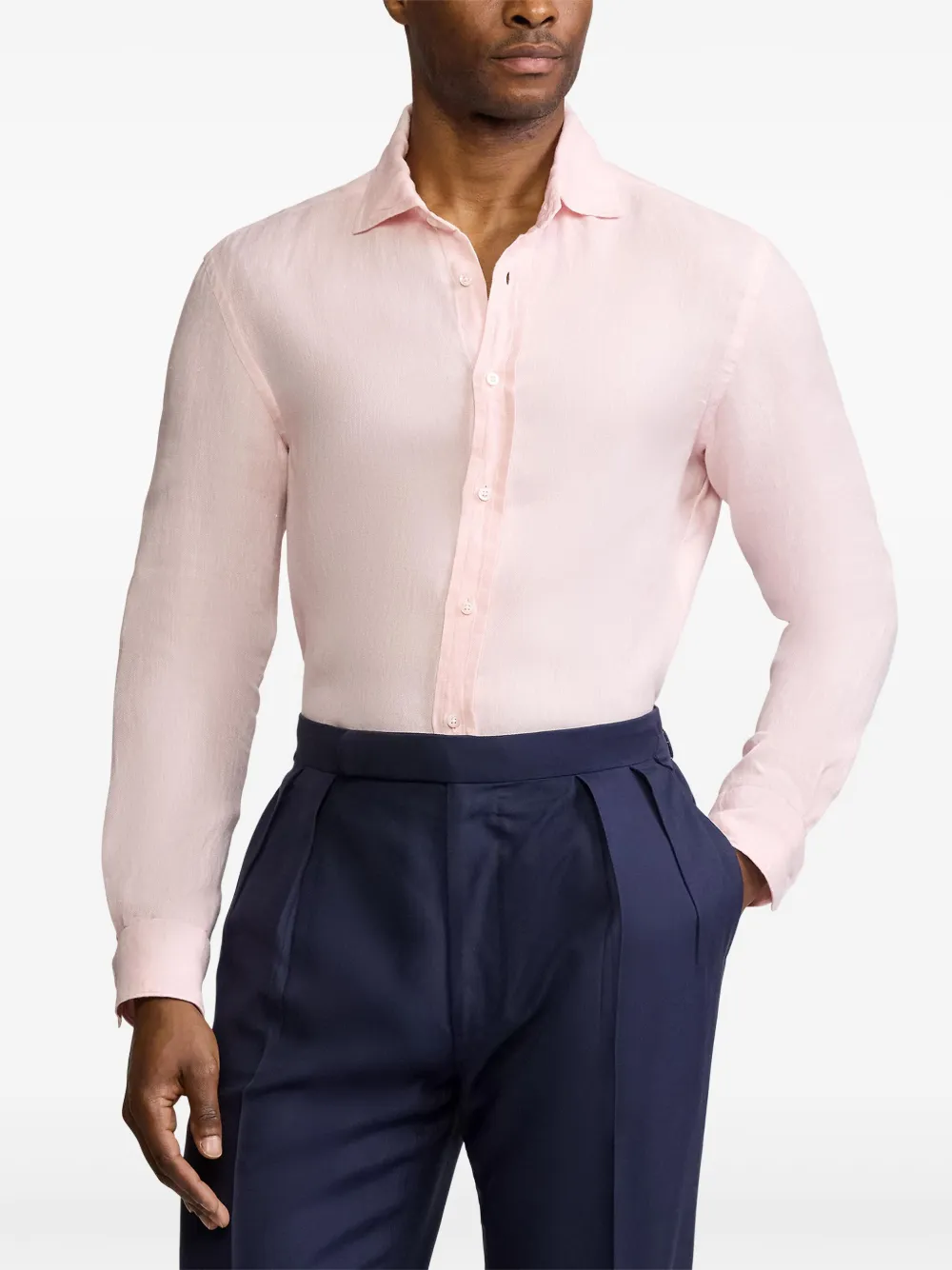 Ralph Lauren Purple Label Linnen overhemd Roze