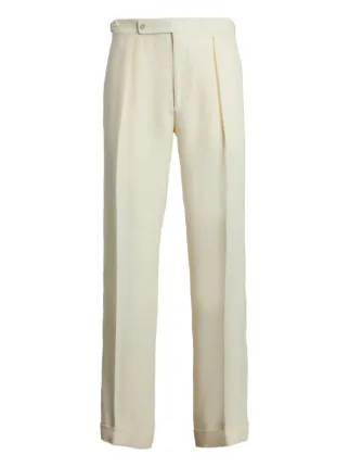 【イタリア製】RalphLauren Purple Label ホワイトパンツ Ralph Lauren Purple Label Silk Trousers | White | FARFETCH JO
