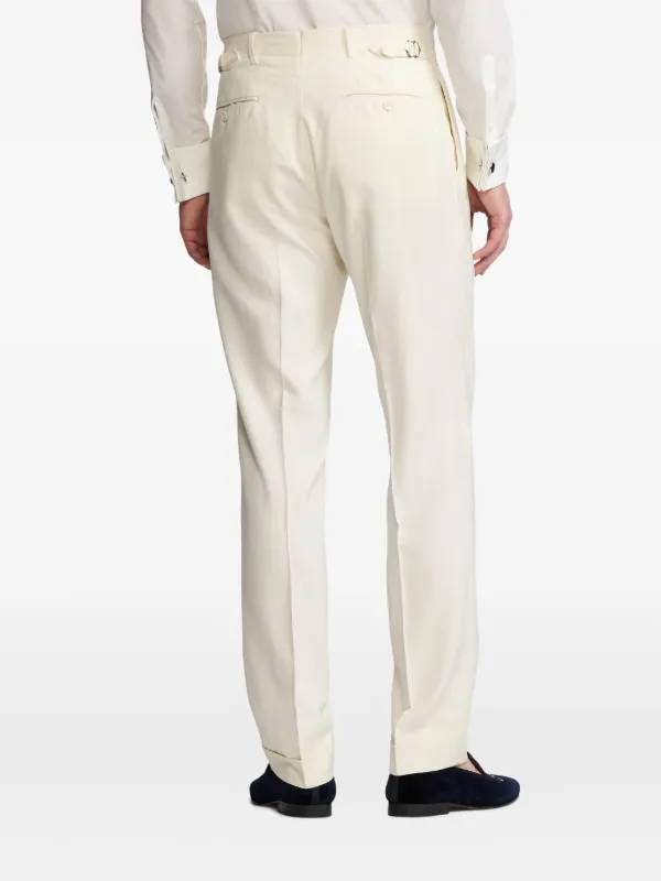RALPH LAUREN PURPLE LABEL ホワイトチノスラックス Ralph Lauren Purple Label Silk Trousers | White | FARFETCH JO