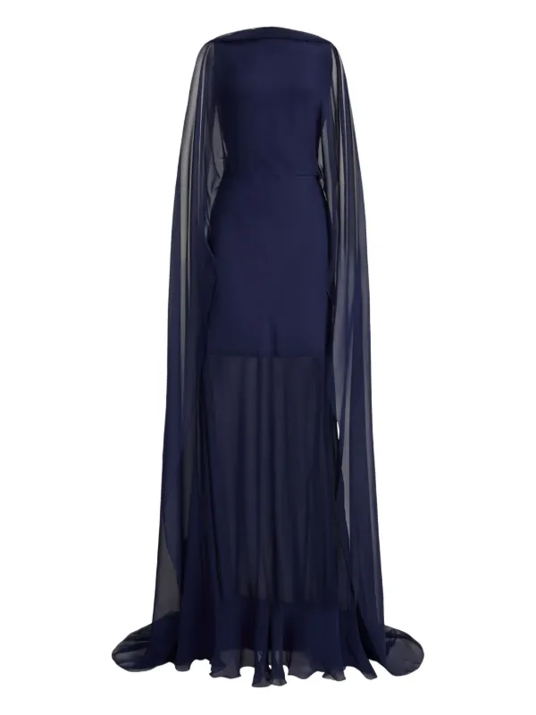 sachin and babi light blue dress Lauren Ralph Lauren Woman CAPE GEORGETTE COCKTAIL DRESS - Cocktail dress /  Party dress - lighthouse navy/dark blue