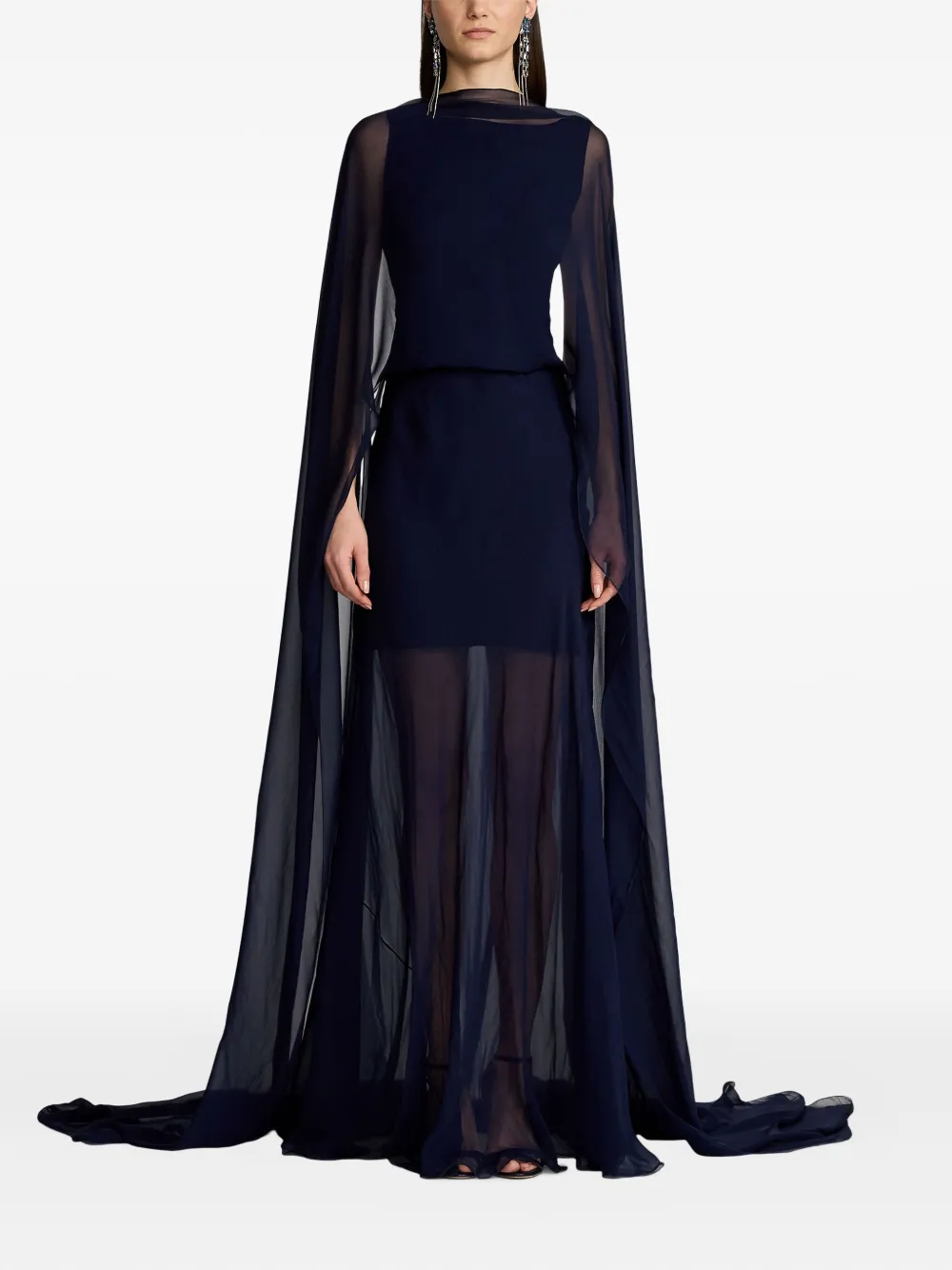 Ralph Lauren Collection Doorzichtige avondjurk - Blauw