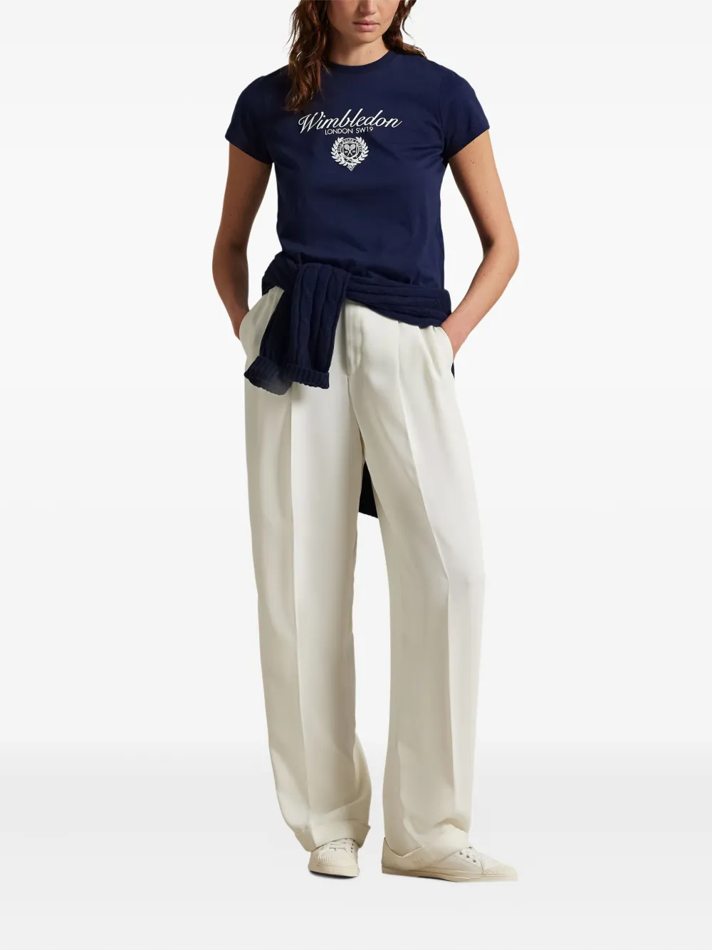 Polo Ralph Lauren Wimbledon T-shirt met logo Blauw