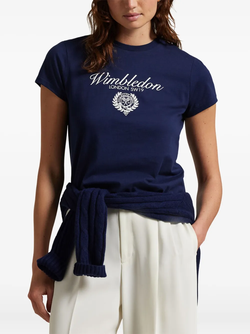 Polo Ralph Lauren Wimbledon T-shirt met logo Blauw