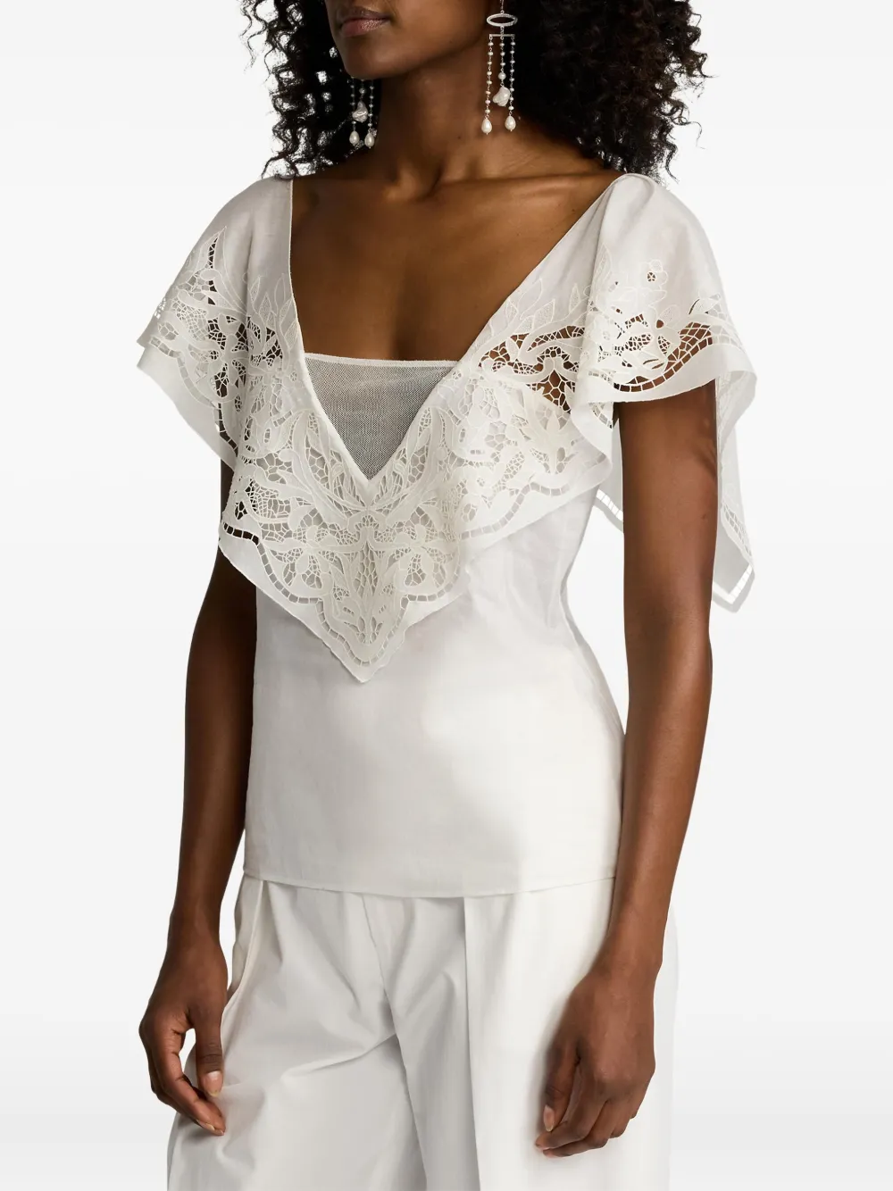Ralph Lauren Collection Top met kant Wit