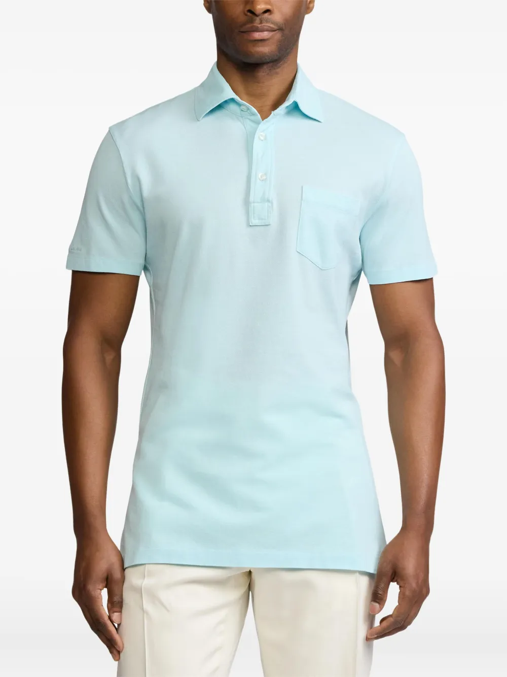 Ralph Lauren Purple Label Katoenen poloshirt Blauw