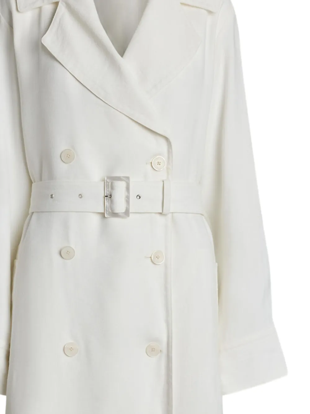 Ralph Lauren Collection Trenchcoat met dubbele rij knopen en ceintuur Wit