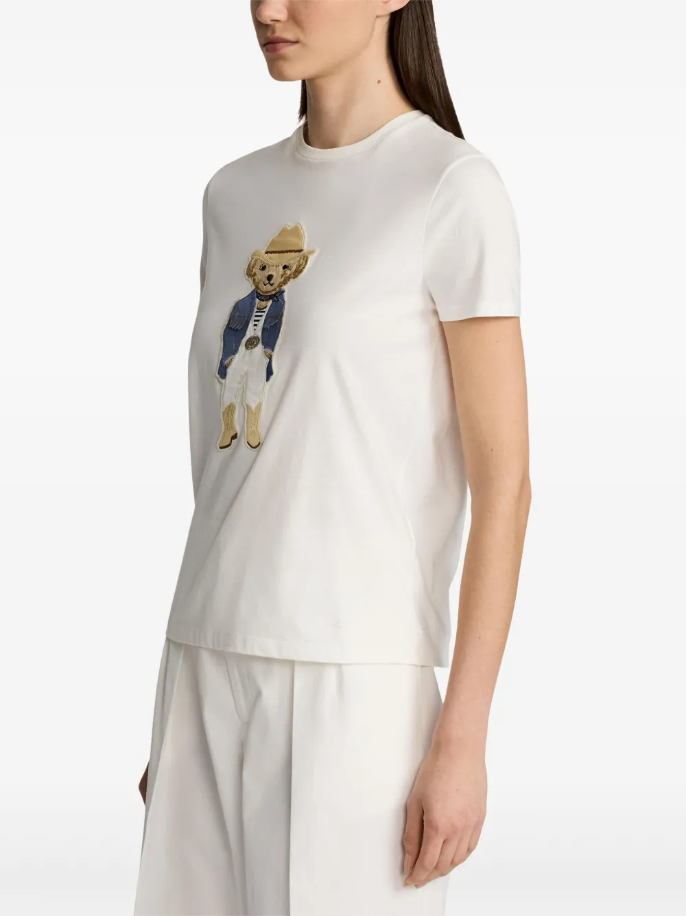 Ralph Lauren Collection T-shirt met beerprint Wit