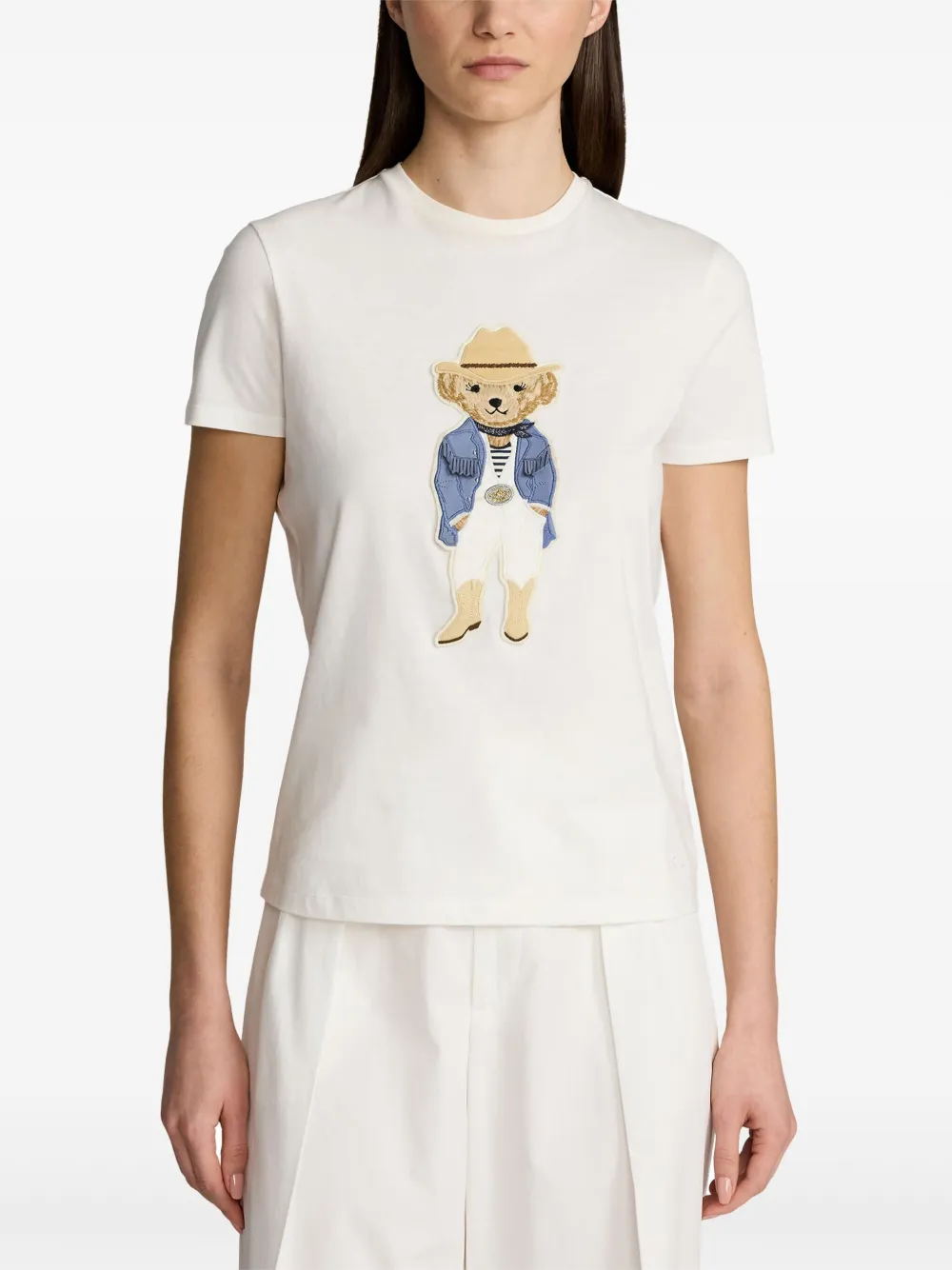 Ralph Lauren Collection T-shirt met beerprint Wit
