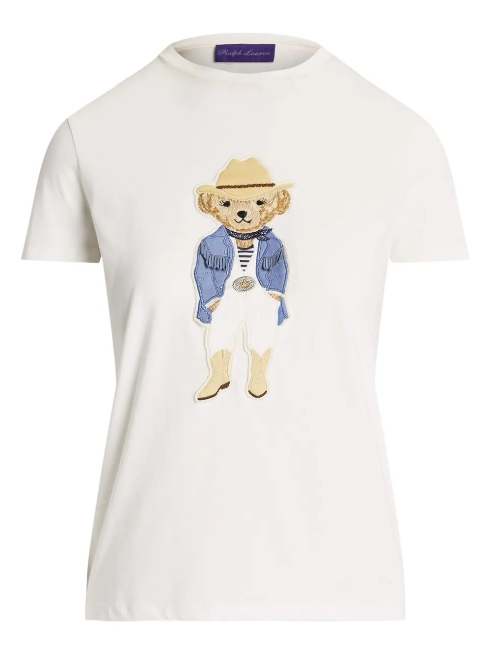 Ralph Lauren Collection T-shirt met beerprint Wit