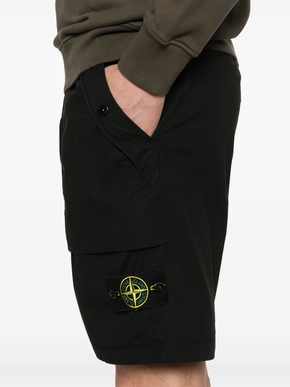 Stone Island Shorts met Compass-logopatch Zwart