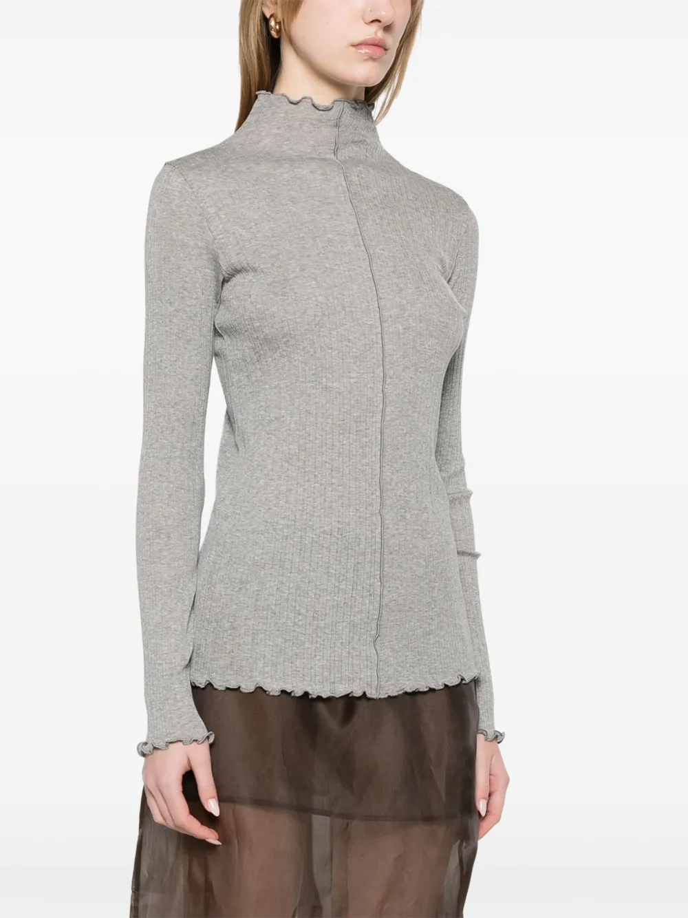 FENDI Ribgebreide top Grijs