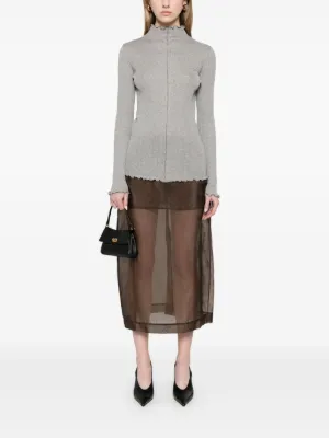 スカート Fendi Celeste Seta Strato Superiore In Tulle Decorazione Con FF Skirt FENDI Azzurro | Grifo210