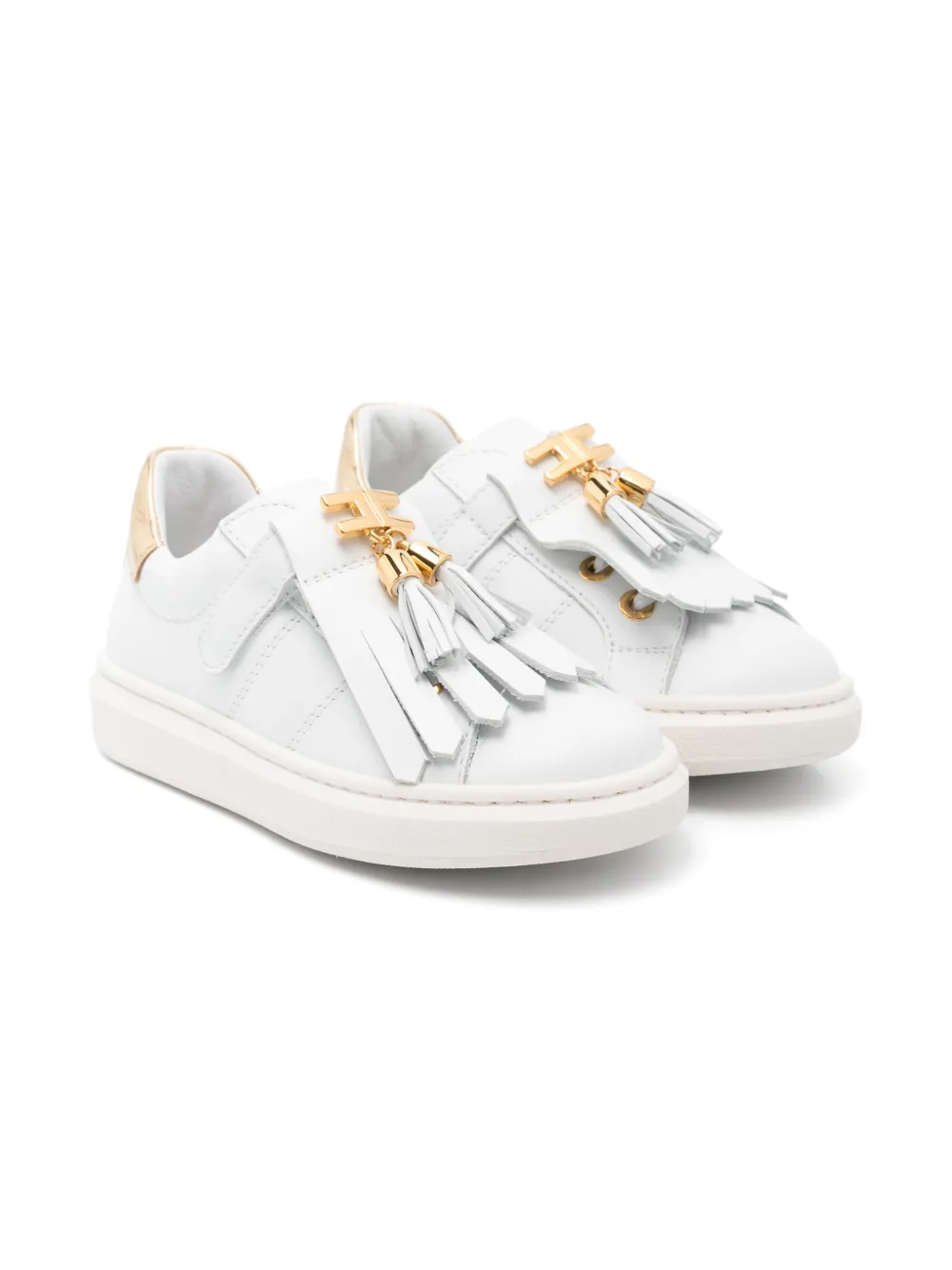 Elisabetta Franchi La Mia Bambina leather sneakers White