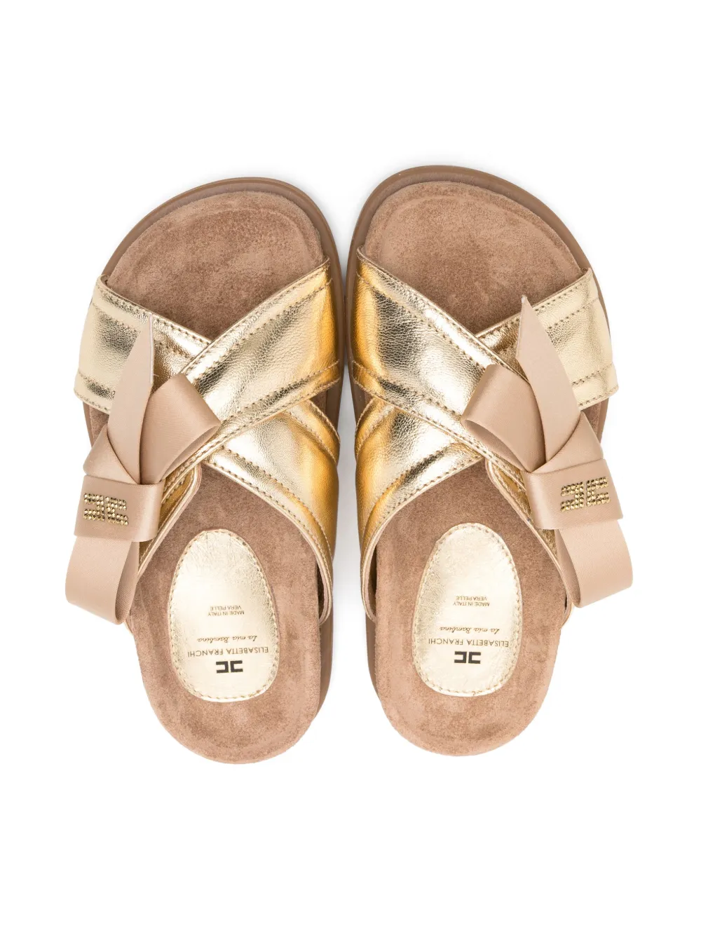 Elisabetta Franchi La Mia Bambina bow-detail sandals Gold