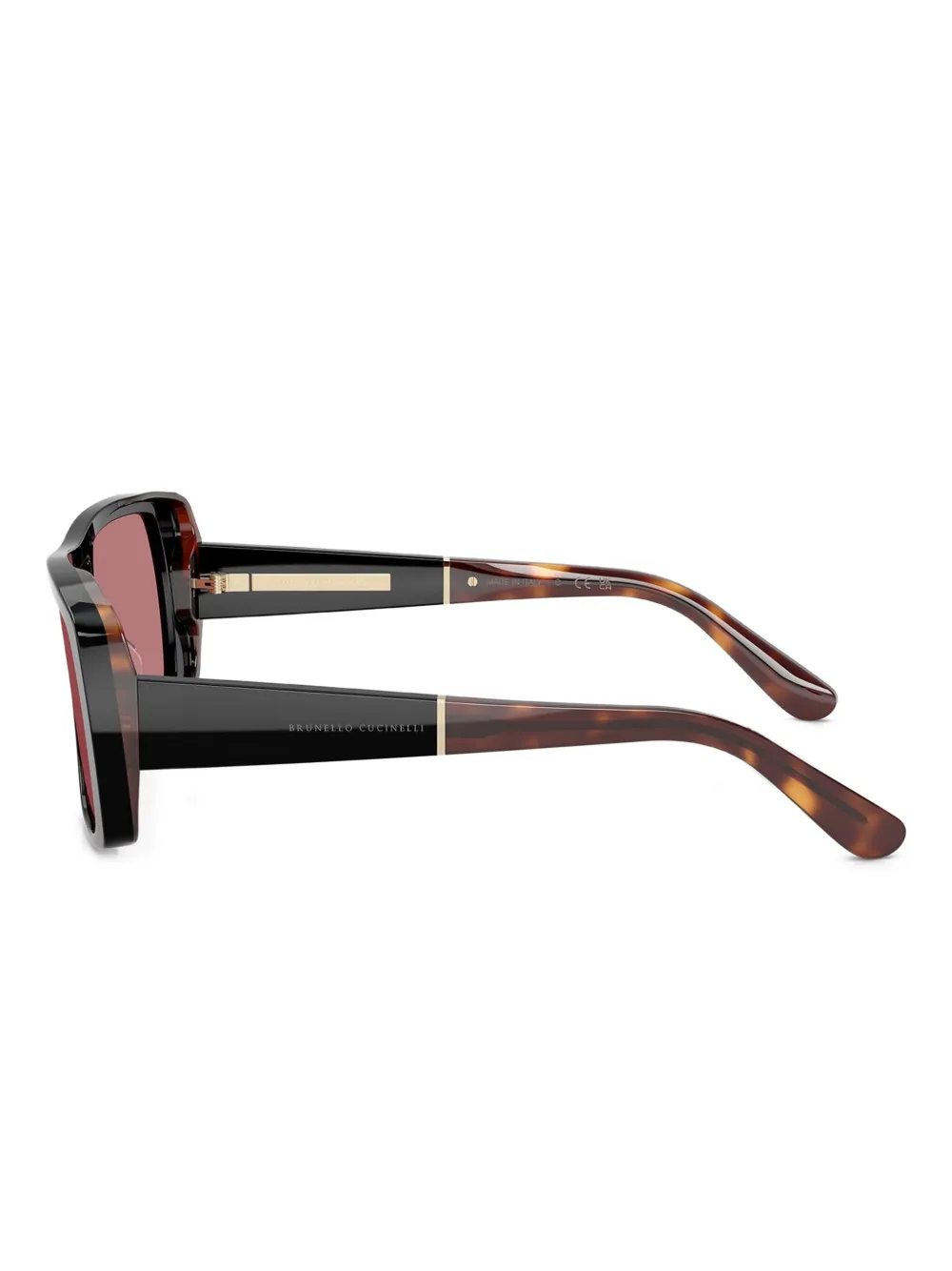 Brunello Cucinelli Zonnebril met vierkant montuur Zwart